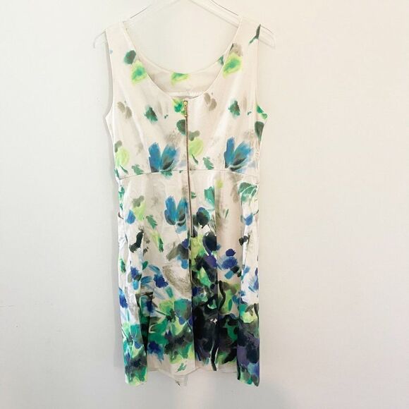 Kate Spade Bow Watercolor Midi Sleeveless Dress Size 12 - Picture 8 of 12